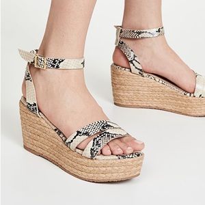 Revolve Kaanas Snake Print Wedge Espradille Sandal